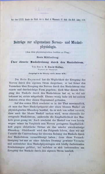 Book Id: 1003 Beitrage zur allgemeinen Nerven- und Muskelphysiologie. 18 offprints ex-libris Henry Head. Hering, Biedermann.