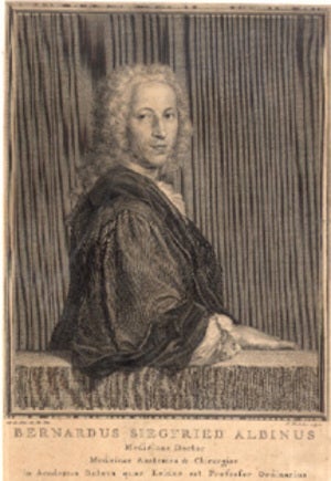 Book Id: 15028 Portrait of Albinus engraved by J. Houbraken after Car. de Moer. 28.5x19cm. Bernhard Siegfried Albinus.