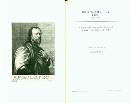 Book Id: 15836 Sir Kenelm Digby, A bibliography. Ltd to 350 copies.; Rubin, Davida, ed. Kenelm Digby.
