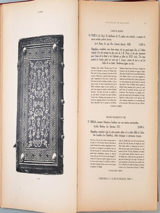 Catalogue de relieures du XVe au XIXe siecle, en vente a la librairie Gumuchian & Cie.