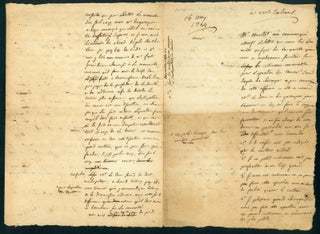 Book Id: 32304 Autograph letter to M. Cabanis, 4pp. folio, discussing the type...