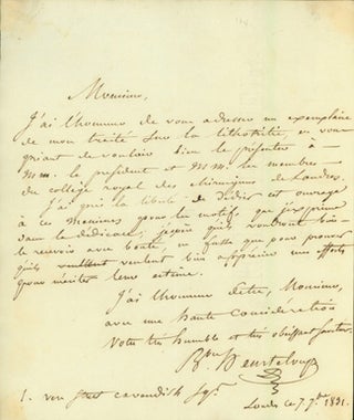 Book Id: 32469 Autograph letter signed. C. L. S. Heurteloup