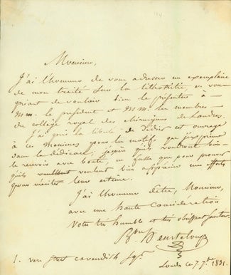 Book Id: 32469 Autograph letter signed. C. L. S. Heurteloup.