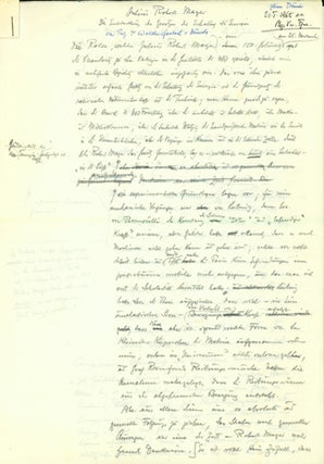 Book Id: 32980 Autograph manuscript signed: Julius Robert Mayer:Die Entdeckung...