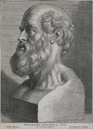 Book Id: 34571 Portrait of Hippocrates engraved by P. Pontius after Peter Paul...