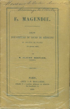 Book Id: 37648 Fr. Magendie. Lecon d'ouverture du cours de medecine du...