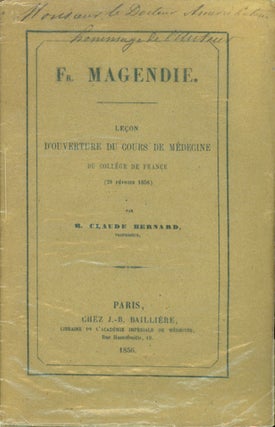 Book Id: 37648 Fr. Magendie. Lecon d'ouverture du cours de medecine du College...