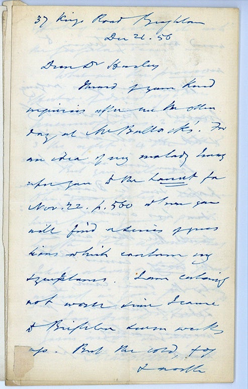 Book Id: 38114 4 autograph letters to Dr. Harley on scientific subjects. Marshall Hall.