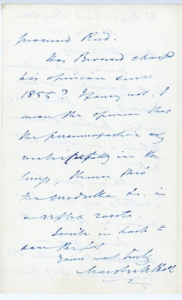 4 autograph letters to Dr. Harley on scientific subjects.