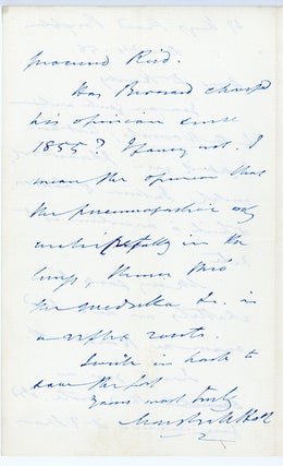 4 autograph letters to Dr. Harley on scientific subjects.