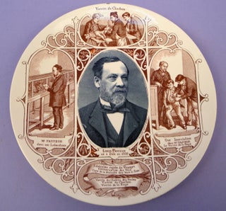 Book Id: 38367 Commemorative ceramic plate, with Pasteur's portrait and scenes...