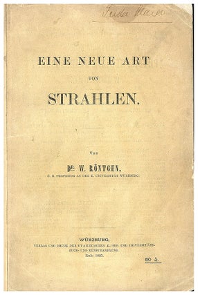 Book Id: 38525 Eine neue Art von Strahlen. Parts 1 and 2. Wilhelm Konrad Rontgen