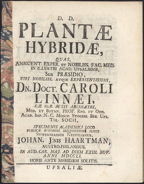 Book Id: 38759 Plantae hybridae. Carl Linnaeus.