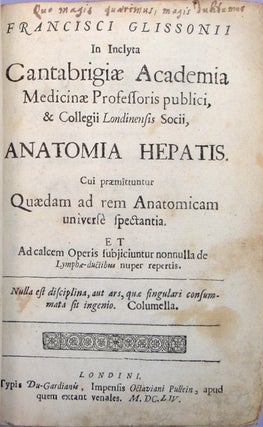 Book Id: 39772 Anatomia hepatis. Francis Glisson