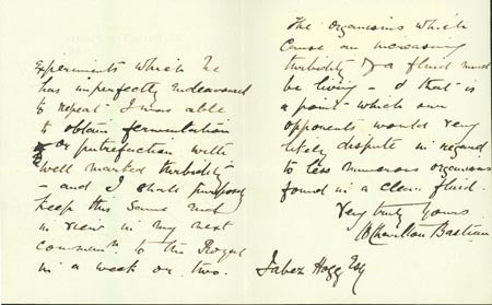 Book Id: 40225 Autograph letter signed to [Jabez] Hogg, discussing microbiology. Henry Bastian.