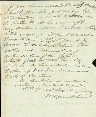 Book Id: 40462 Autograph letter signed to Charles Stokes. William Buckland.