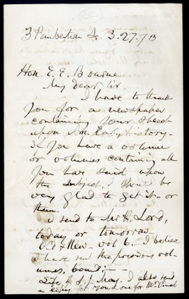 Book Id: 40652 Autograph letter signed to Edward Emerson Bourne. George Barrell...