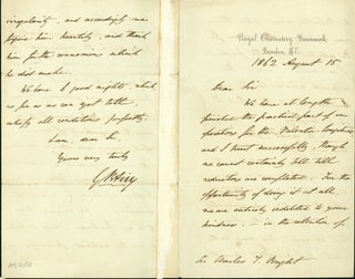 Book Id: 40711 Autograph letter signed to Charles Tilston Bright. George Biddell...