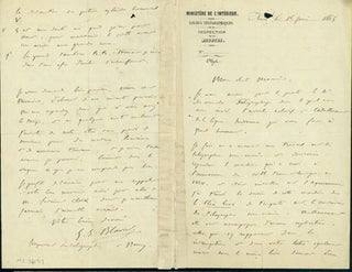 Book Id: 40717 Autograph letter signed, probably to Latimer Clark. Edouard...
