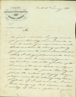 Book Id: 40718 Letter signed, probably to Latimer Clark. G. Bonelli