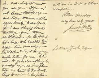 Book Id: 40720 Autograph letter signed to Latimer Clark. Jacob Brett