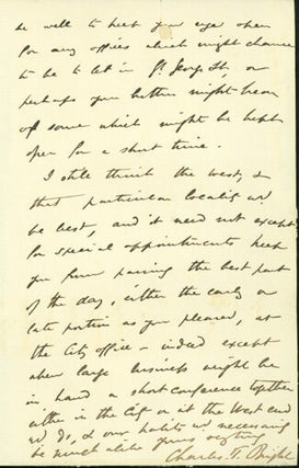 Book Id: 40721 Autograph letter signed to Latimer Clark. Charles Tilston Bright