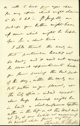 Book Id: 40721 Autograph letter signed to Latimer Clark. Charles Tilston Bright.