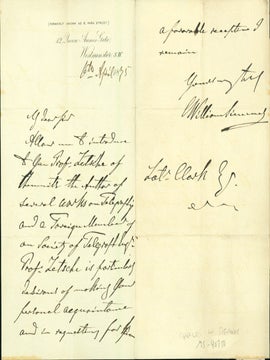 Book Id: 40750 Autograph letter signed to Latimer Clark. Charles William Siemens