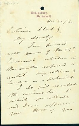Book Id: 40762 Autograph letter signed to Latimer Clark. George Parker Bidder