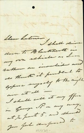 Book Id: 40769 Autograph letter signed to Latimer Clark. Robert Stephenson