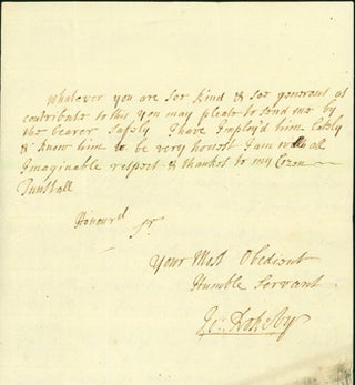 Book Id: 40853 Autograph letter signed to "my cozen Tunstall," most likely...