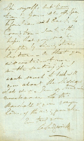 Book Id: 40858 Two autograph letters signed to [James] Marshall. Adam Sedgwick.
