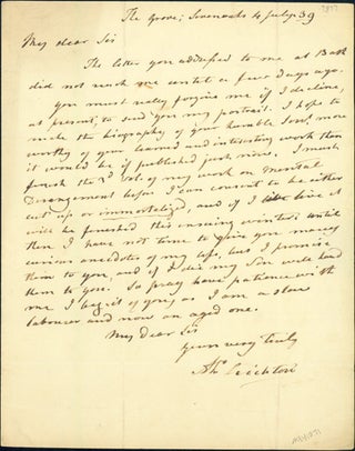 Book Id: 41071 Autograph letter signed to Thomas J. Pettigrew. Alexander Crichton