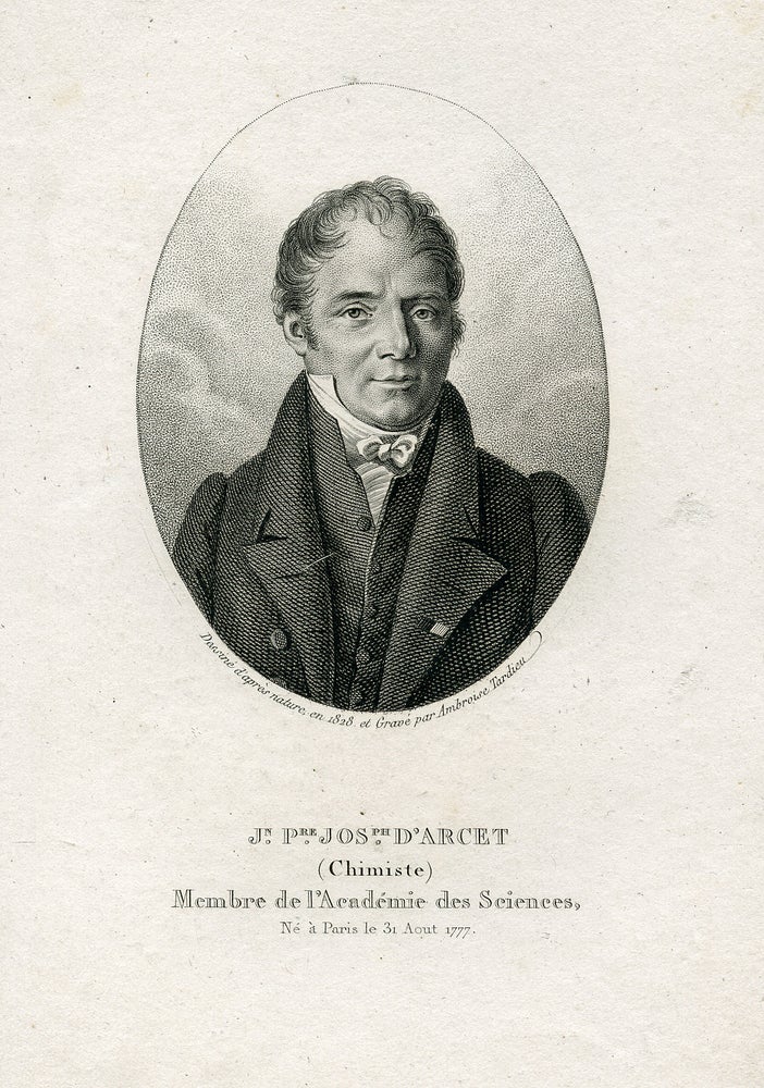 Book Id: 41179 Membre de l'Academie des Sciences. Engraved Portrait by Ambroise Tardieu. Jean Pierre Joseph D' Arcet.