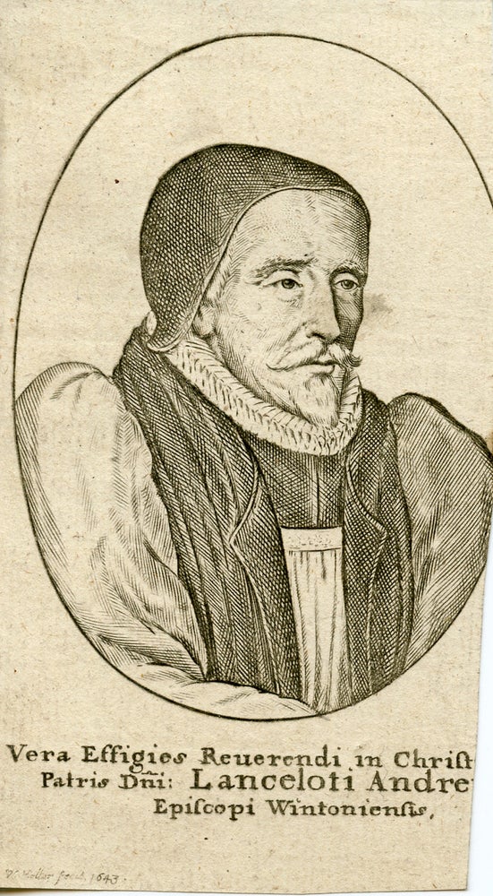 Book Id: 41210 Engraved Portrait by Hollar, 1643. Lancelot Andrewes, Bishop of Winchester.