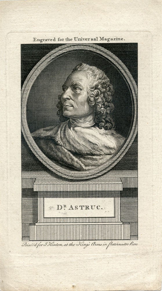 Book Id: 41220 Engraved Portrait. Engraved forthe Universal Magazine. Jean Astruc.