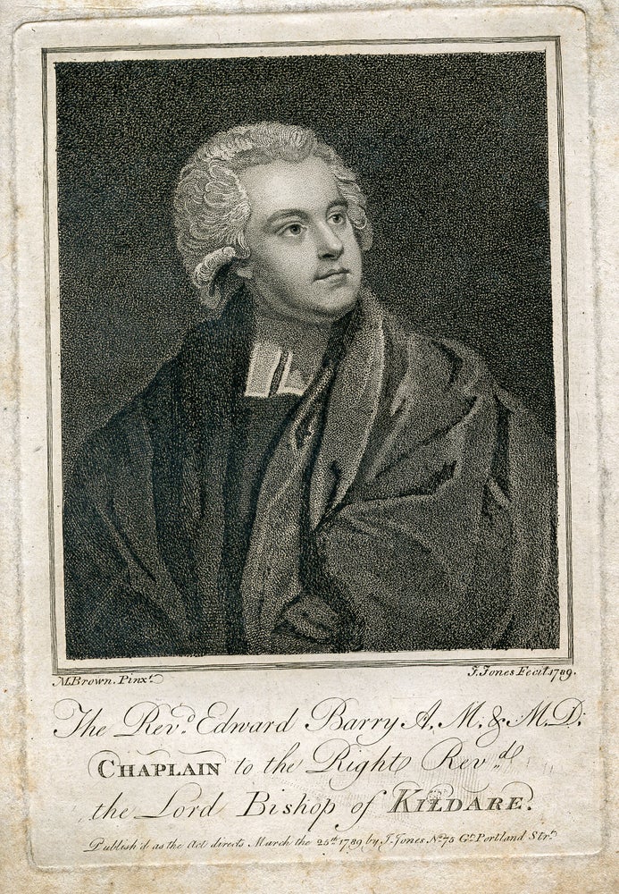 Book Id: 41241 A. M. & M.D., Chaplain to the Right Reverend the Lord Bishop of Kildare. Engraved Portrait by J. Jones after M. Brown. Edward Barry.