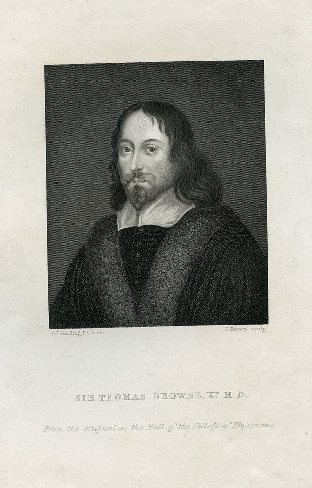 Book Id: 41316 Engraved Portrait by J. Brown after G. P. Harding. Sir Thomas Brown, MD.