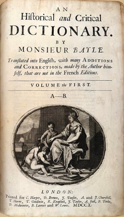 Book Id: 41539 An Historical and Critical Dictionary by Monsieur Bayle....