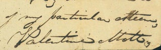 Autograph letter signed to R. Harlan.