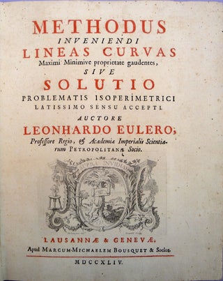 Book Id: 42452 Methodus inveniendi Lineas Curvas. Leonhard Euler