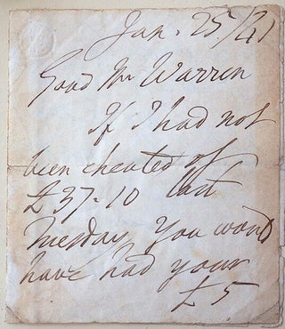 The Bibliomania. First edition, with ALS mounted on front pastedown
