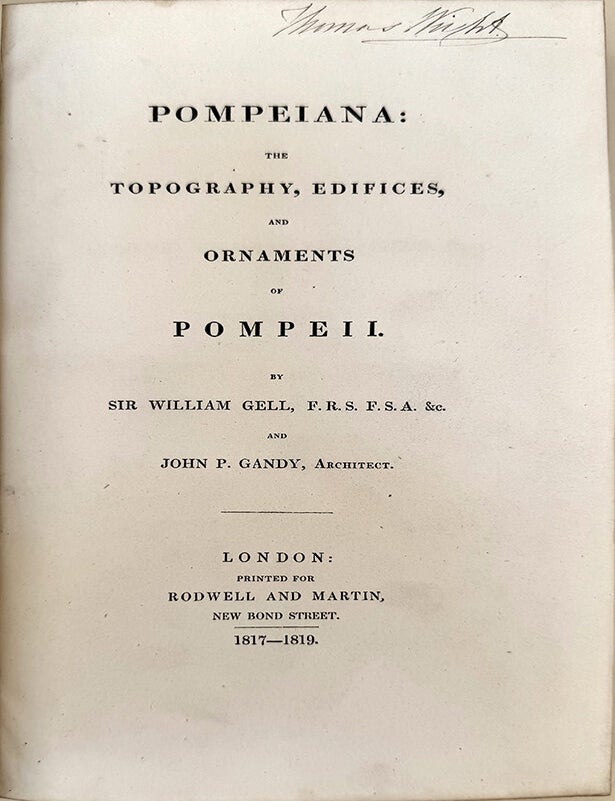 Book Id: 42528 Pompeiana: the typography, edifices and ornaments of Pompei. William Gell, John P. Gandy.