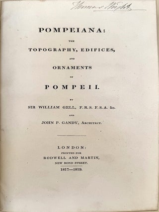 Pompeiana: the typography, edifices and ornaments of Pompei. William Gell, John P. Gandy.
