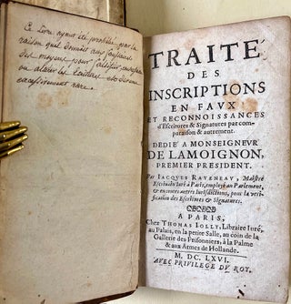 Book Id: 42674 Traite des inscriptions en faux e reconnisannces d'Escritures &...
