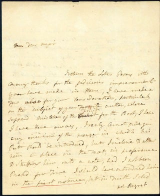 Autograph letter signed to Maj. James Rennell