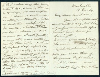 Book Id: 42817 Autograph letter signed to an unidentified correspondent. Daniel...