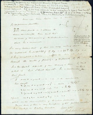 3 autograph letters signed to Archibald Smith plus 4-page mathematical autograph manuscript