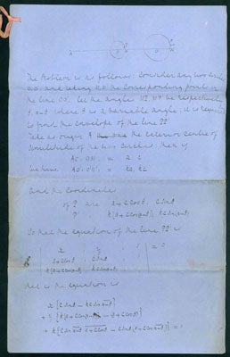 3 autograph letters signed to Archibald Smith plus 4-page mathematical autograph manuscript
