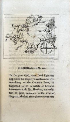 Memorandum on the Subject of the Earl of Elgin's Pursuits in Greece.